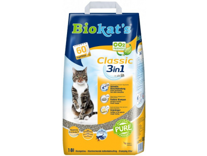 Biokat's Classis podestýlka 18l z kategorie Chovatelské potřeby a krmiva pro kočky > Toalety, steliva pro kočky > Steliva kočkolity pro kočky