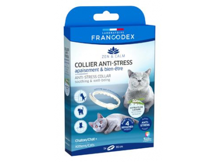 Francodex Obojek Anti-stress kočka, kotě 35cm z kategorie Chovatelské potřeby a krmiva pro kočky > Vitamíny a léčiva pro kočky > Nervozita a stres koček