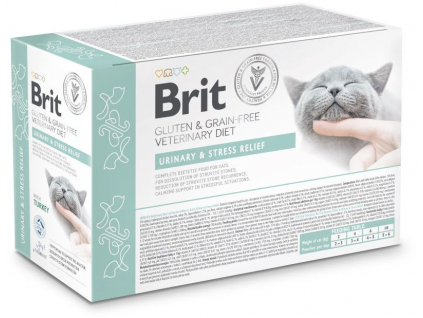 Brit Veterinary Diet Cat Pouch fillets in Gravy Urinary & Stress Relief 12x 85 g