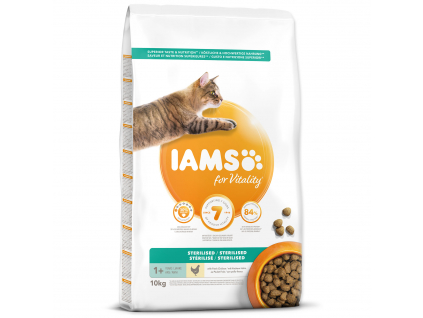 IAMS Cat Adult Sterilised Chicken 10kg z kategorie Chovatelské potřeby a krmiva pro kočky > Krmivo a pamlsky pro kočky > Granule pro kočky