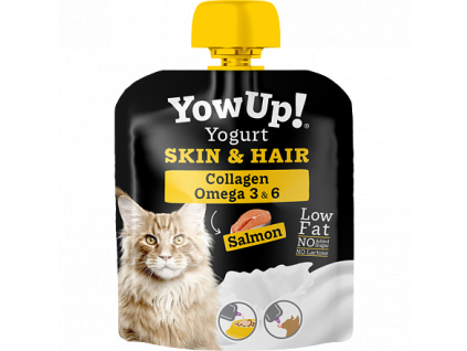 YOWUP! jogurtová kapsička SKIN & HAIR pro kočky, 85 g z kategorie Chovatelské potřeby a krmiva pro kočky > Krmivo a pamlsky pro kočky > Pamlsky pro kočky