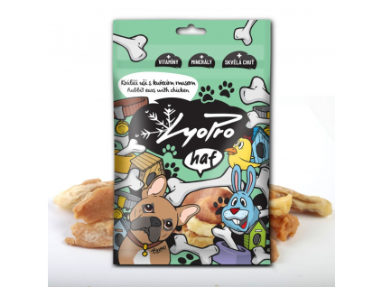 LyoPro haf sušené králičí uši s kuřecím masem 70g z kategorie Chovatelské potřeby a krmiva pro psy > Pamlsky pro psy > Sušené vnitřnosti, kosti pro psy