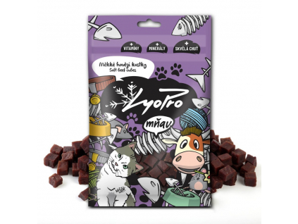LyoPro mňau - sušené měkké hovězí kostky 70g z kategorie Chovatelské potřeby a krmiva pro kočky > Krmivo a pamlsky pro kočky > Pamlsky pro kočky