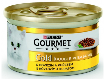 Gourmet Gold konzerva hovězí a kuře 85g z kategorie Chovatelské potřeby a krmiva pro kočky > Krmivo a pamlsky pro kočky > Konzervy pro kočky