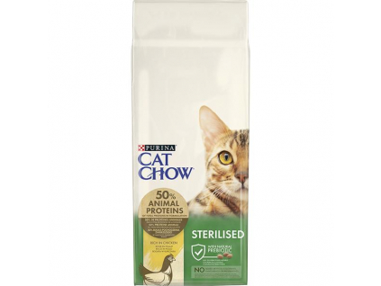 Purina Cat Chow Sterilized kuře 15kg z kategorie Chovatelské potřeby a krmiva pro kočky > Krmivo a pamlsky pro kočky > Granule pro kočky