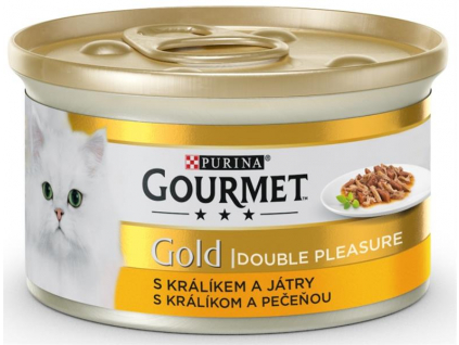 Gourmet Gold konzerva králík a játra 85g z kategorie Chovatelské potřeby a krmiva pro kočky > Krmivo a pamlsky pro kočky > Konzervy pro kočky