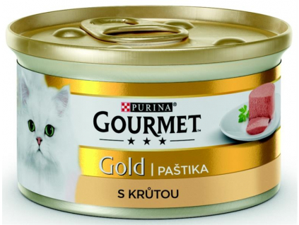 Gourmet Gold jemná paštika krůta 85 g z kategorie Chovatelské potřeby a krmiva pro kočky > Krmivo a pamlsky pro kočky > Konzervy pro kočky