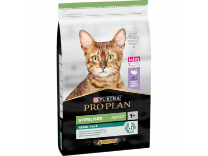Pro Plan Cat Adult Sterilised Renal Plus krůta 10 kg z kategorie Chovatelské potřeby a krmiva pro kočky > Krmivo a pamlsky pro kočky > Granule pro kočky