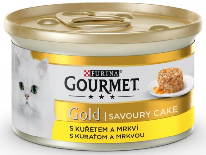 Gourmet Gold Savoury Cake kuře s mrkví 85g z kategorie Chovatelské potřeby a krmiva pro kočky > Krmivo a pamlsky pro kočky > Konzervy pro kočky