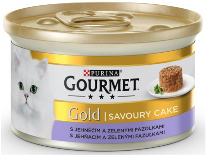 Gourmet Gold Savoury Cake jehně a fazolky 85g z kategorie Chovatelské potřeby a krmiva pro kočky > Krmivo a pamlsky pro kočky > Konzervy pro kočky