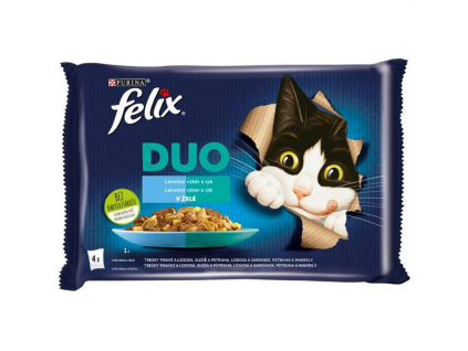 FELIX Fantastic DUO Multipack výběr z ryb 4x85g z kategorie Chovatelské potřeby a krmiva pro kočky > Krmivo a pamlsky pro kočky > Kapsičky pro kočky