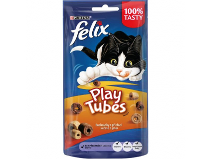 FELIX Play Tubes kuře a jatra 50g z kategorie Chovatelské potřeby a krmiva pro kočky > Krmivo a pamlsky pro kočky > Pamlsky pro kočky