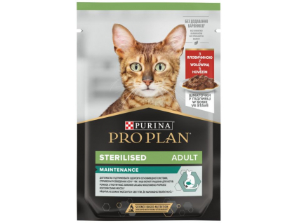 Pro Plan Cat kapsička Sterilised Beef 85g z kategorie Chovatelské potřeby a krmiva pro kočky > Krmivo a pamlsky pro kočky > Kapsičky pro kočky