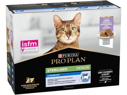 Pro Plan Cat Multipack Sterilised Senior terina s krůtou 10x75g z kategorie Chovatelské potřeby a krmiva pro kočky > Krmivo a pamlsky pro kočky > Kapsičky pro kočky