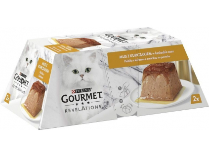 Gourmet Revelations Mousse paštika s kuřecím 2x57g z kategorie Chovatelské potřeby a krmiva pro kočky > Krmivo a pamlsky pro kočky > Vaničky, paštiky pro kočky