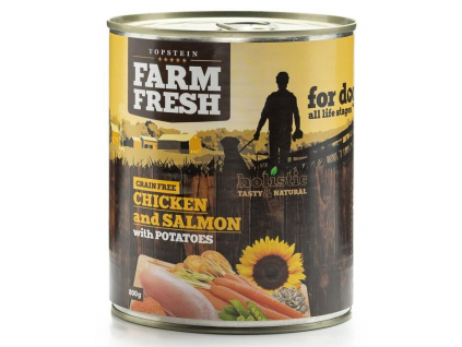 Farm Fresh Kuře a losos s bramborami 400g z kategorie Chovatelské potřeby a krmiva pro psy > Krmiva pro psy > Konzervy pro psy