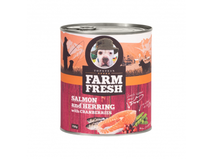 Farm Fresh Losos s hráškem a brusinkami 750g z kategorie Chovatelské potřeby a krmiva pro psy > Krmiva pro psy > Konzervy pro psy