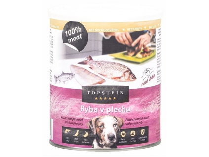 Topstein Ryba v plechu 800 g z kategorie Chovatelské potřeby a krmiva pro psy > Krmiva pro psy > Konzervy pro psy