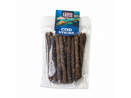 Farm Fresh Cod Sticks Tresčí tyčinky 100g z kategorie Chovatelské potřeby a krmiva pro psy > Pamlsky pro psy > Tyčinky, salámky pro psy