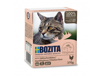 Bozita Cat kousky v želé s kuřecími játry, tetrapak 370 g z kategorie Chovatelské potřeby a krmiva pro kočky > Krmivo a pamlsky pro kočky > Konzervy pro kočky