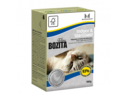 Bozita Feline Cat Indoor & Sterilised, tetrapak 190 g z kategorie Chovatelské potřeby a krmiva pro kočky > Krmivo a pamlsky pro kočky > Konzervy pro kočky