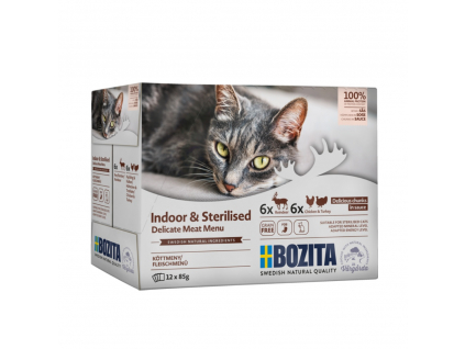 Bozita Cat kapsička Indoor & Sterilised multipack 12x85g z kategorie Chovatelské potřeby a krmiva pro kočky > Krmivo a pamlsky pro kočky > Kapsičky pro kočky