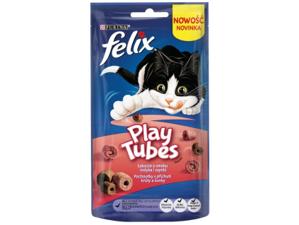 FELIX Play Tubes krůta a šunka 50g z kategorie Chovatelské potřeby a krmiva pro kočky > Krmivo a pamlsky pro kočky > Pamlsky pro kočky