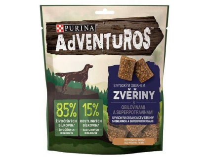 Purina Adventuros se zvěřinou a brusinkami 90g z kategorie Chovatelské potřeby a krmiva pro psy > Pamlsky pro psy > Poloměkké pamlsky pro psy