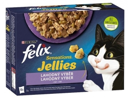 Felix Sensations Jellies Multipack v želé 12x85g z kategorie Chovatelské potřeby a krmiva pro kočky > Krmivo a pamlsky pro kočky > Kapsičky pro kočky