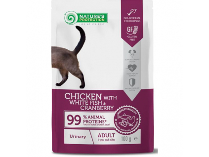 Nature's Protection Cat kaps. Urinary White Fish and Cranberry 100g z kategorie Chovatelské potřeby a krmiva pro kočky > Krmivo a pamlsky pro kočky > Kapsičky pro kočky