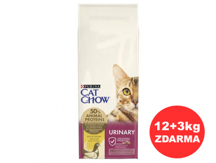 Purina Cat Chow Urinary Tract Health kuře 12kg+3kg ZDARMA z kategorie Chovatelské potřeby a krmiva pro kočky > Krmivo a pamlsky pro kočky > Granule pro kočky