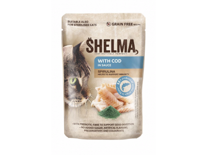 SHELMA Cat kapsička treska se spirulinou v omáčce 85g