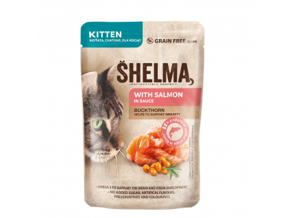 SHELMA Kitten kapsička losos a rakytník v omáčce 85g