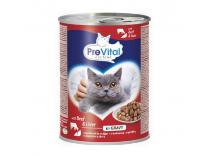 PreVital Cat konzerva hovězí s játry v omáčce 415g
