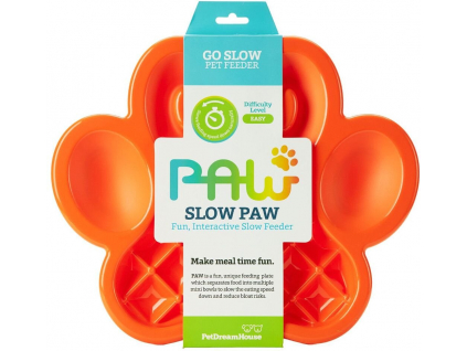 PetDreamHouse zpomalovací miska Paw Slow Feeder – oranžová