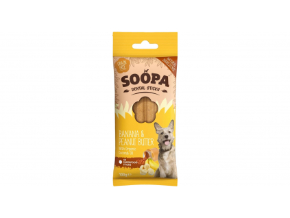 Dentální tyčinky Soopa s banánem a arašídovým máslem 100 g
