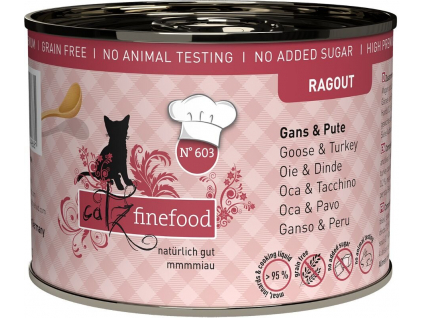 Catz finefood konzerva Ragout No.603 – s husím a krůtím masem 190 g