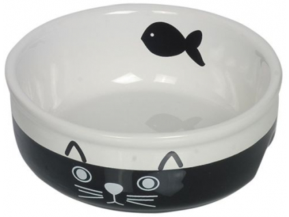 Nobby keramická miska pro kočky černobílá 13,5 cm z kategorie Chovatelské potřeby a krmiva pro kočky > Misky, dávkovače pro kočky > keramické misky pro kočky