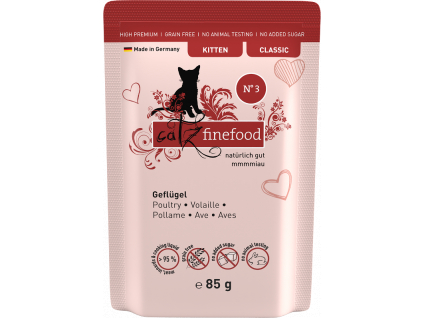 Catz finefood Classic Kitten No.3 - s drůbežím masem a brusinkami 85g