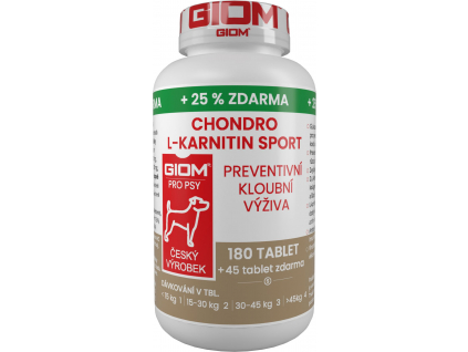 Giom S pes Chondro L karnitin SPORT 180 tbl+25% zdarma