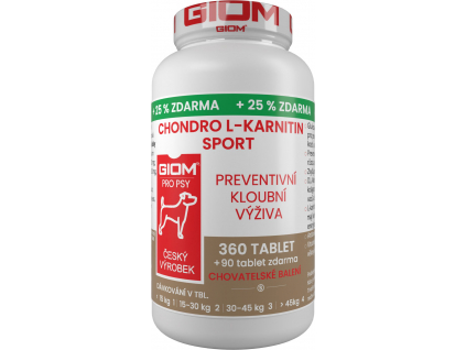 Giom S pes Chondro L karnitin SPORT 360 tbl+25% zdarma