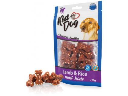 KIDDOG pamlsky mini kostičky jehněčí s rýží 80g