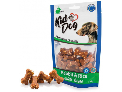 KIDDOG pamlsky mini kostičky králičí maso s rýží 80g