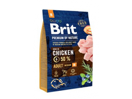Brit Premium Dog by Nature Adult M 3kg z kategorie Chovatelské potřeby a krmiva pro psy > Krmiva pro psy > Granule pro psy