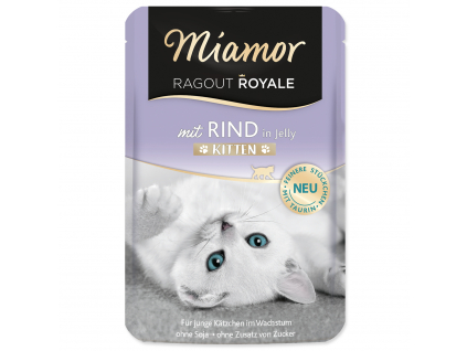 Miamor Ragout Royale kitten kapsička hovězí v želé 100g z kategorie Chovatelské potřeby a krmiva pro kočky > Krmivo a pamlsky pro kočky > Kapsičky pro kočky