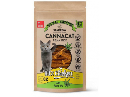 SPARROW Pet CannaCat Relax Sticks with CBD Chicken 50g