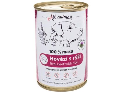 All Animals Dosenfutter Rinderhack mit Reis 400 g
