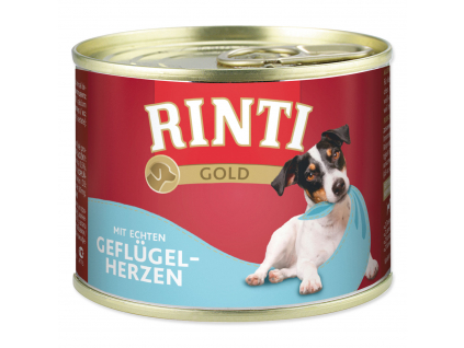 RINTI Gold konzerva drůbeží srdíčka 185g z kategorie Chovatelské potřeby a krmiva pro psy > Krmiva pro psy > Konzervy pro psy