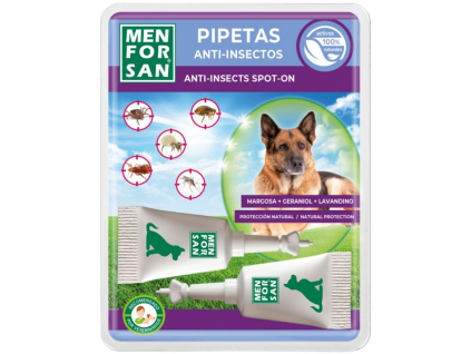 MENFORSAN Antiparazitní pipety proti blechám a klíšťatům pro psy 2x1,5 ml