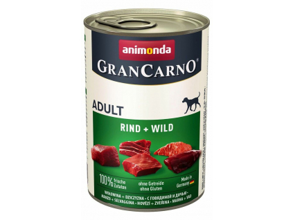 Animonda GRANCARNO konzerva hovězí + zvěřina 400g z kategorie Chovatelské potřeby a krmiva pro psy > Krmiva pro psy > Konzervy pro psy